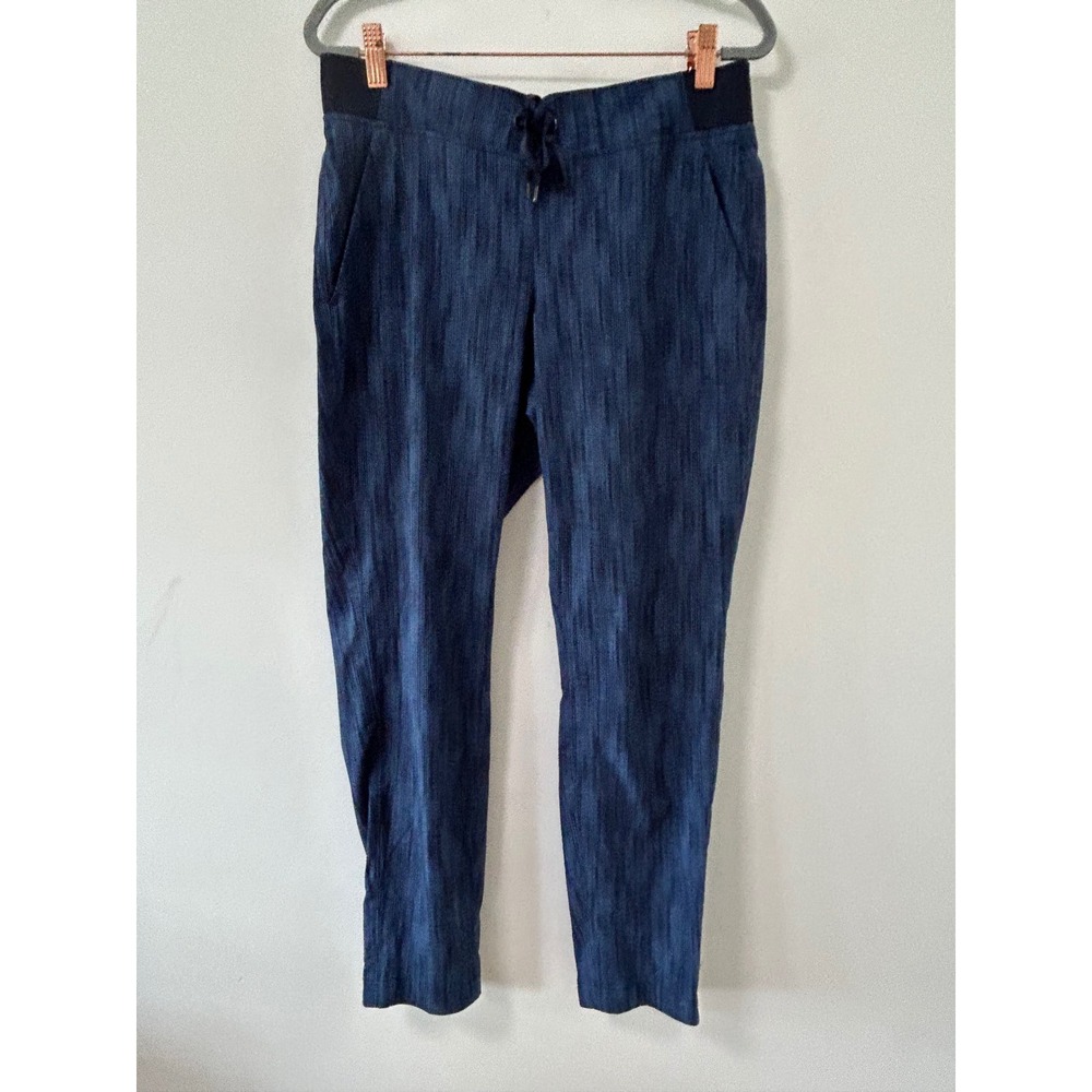 Athleta La Viva Blue Space Dye Jogger Pants Womens‎ 6 Drawstring Activewear